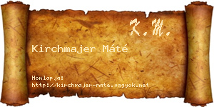 Kirchmajer Máté névjegykártya