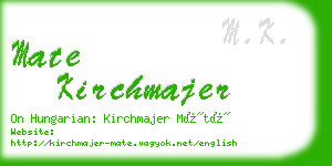 mate kirchmajer business card